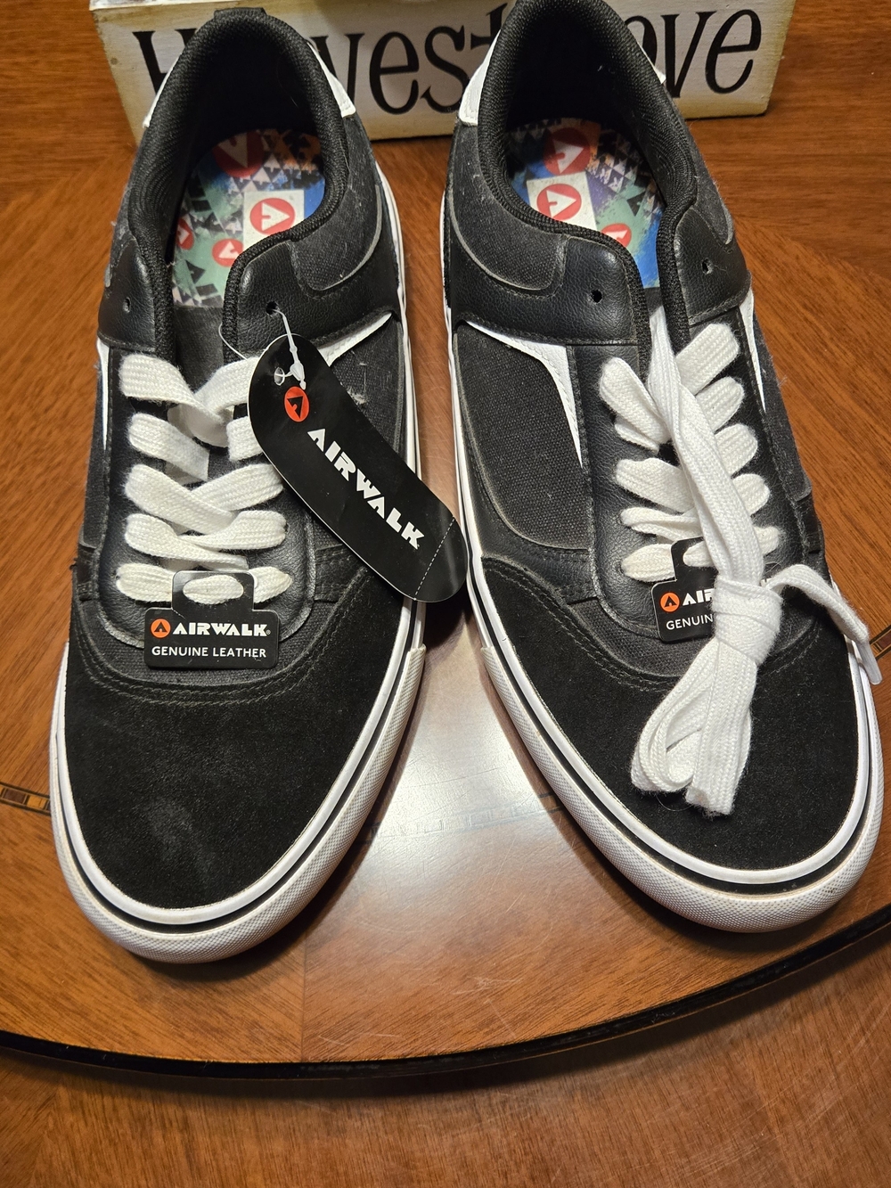 Airwalk Men’s Black & White Low-Top Skate Shoes